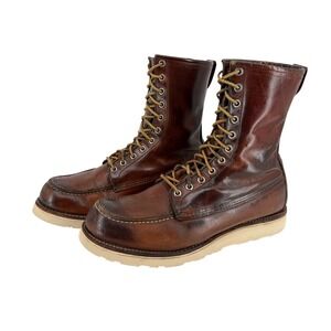 Red Wing 8830 Heritage 8" Moc Toe Boots Mens 10.5 D USA Brown Leather NEW SOLE